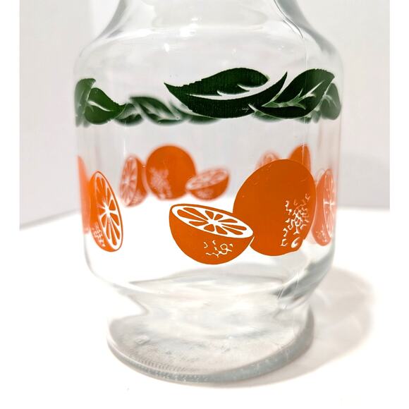 Vtg Anchor Hocking Glass Orange Blossom Juice Carafe w Lid Jar Jug Pitcher - Picture 3 of 14
